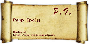 Papp Ipoly névjegykártya